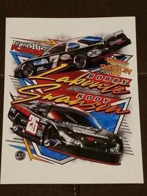 BOBBY LABONTE 2021 DAYTON 100 CRA Super Late Model Kody Swanson HERO CARD SRX Foto 1 de 2