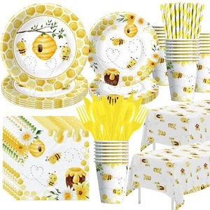 Bee Baby Shower Decorations Party Tableware - Bee Birthday Party Supplies, Pa... - Picture 1 of 7