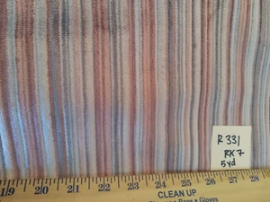 Mauve Blue Tan Striped Velvet Stria Upholstery Fabric By the Yard (R331-RK7) - Picture 1 of 2