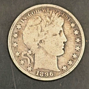 1896 LIBERTY (BARBER) HALF DOLLAR - Picture 1 of 2