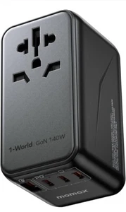 MOMAX 140W Universal Travel Adapter, GaN Technology, Worldwide, Fast Charging - Photo 1 sur 13