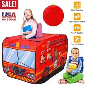 Kids Pop Up Play Tent Play School Bus Boys & Girls Indoor/Outdoor Playhouse Toys - Picture 1 of 23