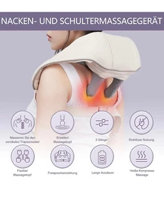 Neck Massager Nackenmassagegerät Heat Wärmefunktion Massagegerät Nacken Hals - Bild 1 von 4