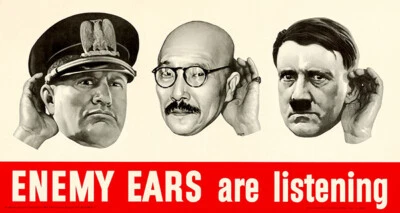 UNKNOWN Enemy Ears Are Listening - Leaders - 1942 - World War II - Propaganda Poster