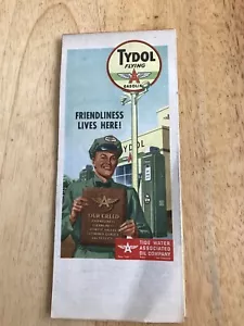 Tydol Flying A Water Oil Gas Road Map Delaware Maryland Virginia W Virginia - Picture 1 of 2