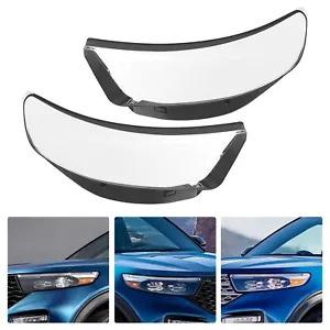 Pair Headlight Lens Covers For 2020-2024 Ford Explorer Left & Right Sides New - Bild 1 von 14