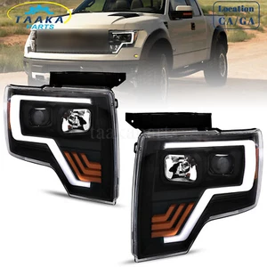 For 09-14 Ford F-150 F150 Pair Black LED Plank Projector Headlights w/LED Signal - Picture 1 of 11