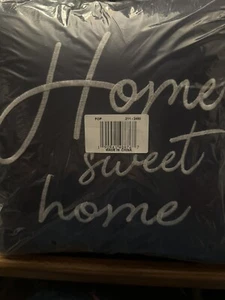 NWT Navy with White Home Sweet Home Throw Pillow 16”x16” Beatrice Home Fashions - Picture 1 of 3