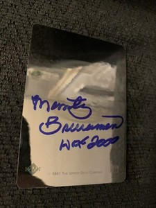 Baseball Trading Card Sticker Cincinnati Reds Signed Marty Brennaman card