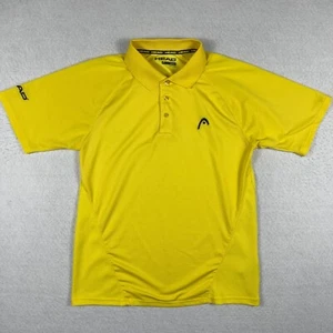 Head Polo Shirt Mens Small Yellow Tennis Pickle Ball Squash Golf Vacation Travel - Picture 1 of 13