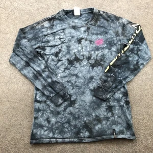Santa Cruz Shirt Mens Small Black Gray Tie Dye Long Sleeve Skateboard Graphic - Picture 1 of 9