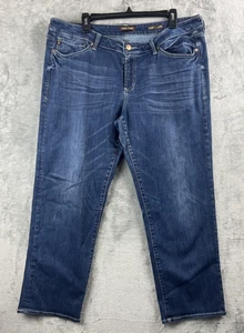 Pantalones de mezclilla para mujer Dear John Playback recortados rectos lavado oscuro talla 33 40x28 - Imagen 1 de 6