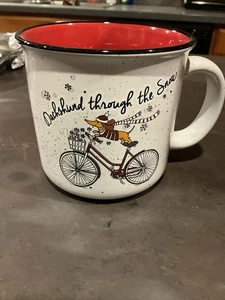 Dackel durch den Schnee Weihnachten Kaffeebecher Tasse - Weenie Hund - Doxie - Bild 1 von 1