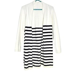 J. Jill Open Front Cardigan Sweater Striped Knit XL Petite Nautical Coastal Prep - Picture 1 of 8