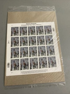 America Responds 9/11 2001 Heroes USA First Class Flag Stamp Sheet 20 USPS NEW - Picture 1 of 6