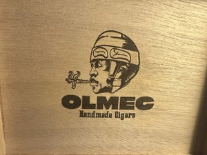 Wooden Cigar Box Olmec Maduro Felt Lined EMPTY Ships Free 2 Layers - Picture 1 of 9