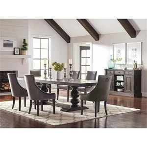Coaster Phelps 5-piece Rectangular Trestle Wood Dining Set Brown and Gray - Picture 1 of 4