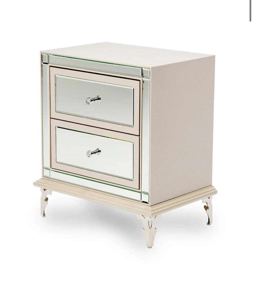 Michael Amini Hollywood Loft Upholstered Nightstand, Frost - Image 1 of 4