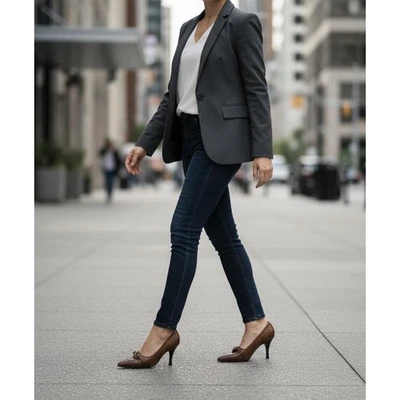 AUTHENTIC BURBERRY Women’s Quilted Leather Pump in Brown-Size 38 1/2|US Size 8 - Image 1 of 4