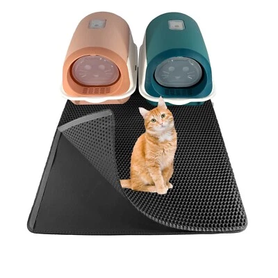 LINUMA Katzenstreu Matte XXL 90x76 cm Schwarz für Katzenklo Katzenklo Katzenstreumatte