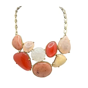 Collana Chico's dichiarazione gioielli 22" regolabile nuova con etichetta tono oro pietre rosa - Foto 1 di 11