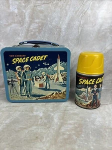 1954 Space Cadet - Tom Corbett Metal Lunchbox with Thermos READ DESCRIPTION JS - Picture 1 of 20