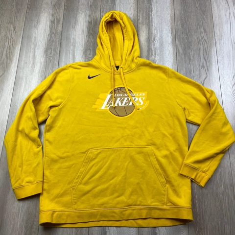 Nike Los Angeles lakers Sweater Mens 2XL XXL Yellow Hoodie Hooded Basketball * Cover