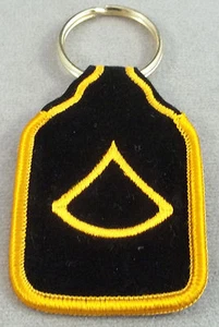 US Army Private First Class E-3 Rank Embroidered Keychain - Imagen 1 de 1