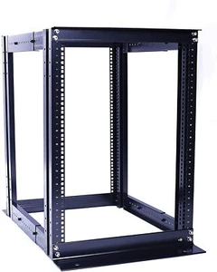 Raising Electronics 15U 4 Post 19" Open Frame Server Rack Adjustable Depth - Zdjęcie 1 z 4