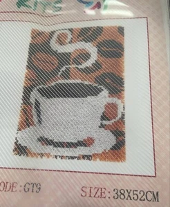 LATCH HOOK SMALL Carpet rug Printed canvas ACYLIC YARN COFFEE CUP - Imagen 1 de 2