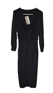 Zara Small Black Dress  bust 28" waist 26 " Long Dress NEW With Tags MSRP $69.90 - Picture 1 of 8