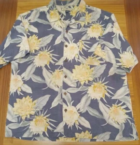 Men's XL Tommy Bahama Shirt 100% Silk Button-Up Hawaiian Short Sleeve Floral - Picture 1 of 10