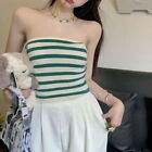 Polyester Striped Camisole Short Style Backless Tube Top New Strapless Top