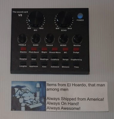 The Sound Card, V8 USB External V8 Karaoke Recording Mobile Audio Mixer - Image 1 of 4