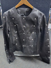 CACHE Black Lambskin Leather Studded Jacket Size M.