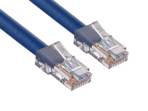 Cat5e UTP Assembled Patch Cable, Blue - 1/3/5/7/10/14/15/25/50/100 ft - Picture 1 of 1