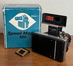 RARE Speed Magny 100 Polaroid Back For Nikon F in Box - Matching Serial Numbers - Picture 1 of 21