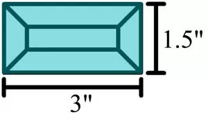 Colored Bevels - 1.5x3 Bevels-Box of 30 - TURQUOISE - Picture 1 of 1