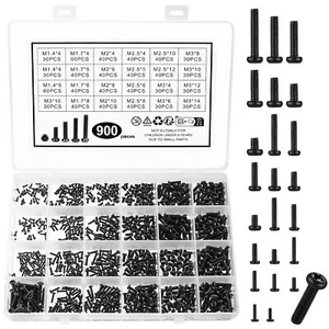 900 Pcs Mini Vis pour Ordinateur Portable Petites Vis PC Vis à Tête Ronde Cru... - Afbeelding 1 van 7