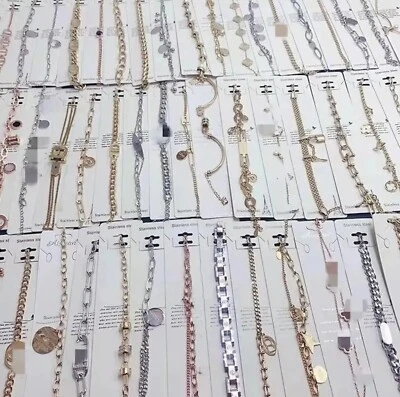 Restposten Schmuck 10 Stk Edelstahl 316 Armbänder im Mix Damen Armbänder Neu - Bild 1 von 2