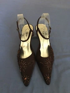 Vamp Women Brown Sequin Ladies Sandals Size 8 (40B) - Picture 1 of 7
