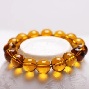 Glas Bernstein Armband 8 mm Perlen 7 Zoll elastisch - Bild 1 von 1