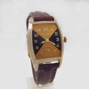 Stunning 1943 BULOVA Black & Gold Men's Vintage Watch - Serviced - Picture 1 of 3
