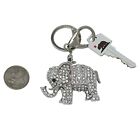 Porte-clés éléphant blanc argent cristaux strass sac à main charme bling