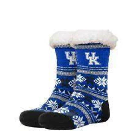 FOCO NCAA Officially Licensed Kentucky Wildcats Fair Isle Footy Slippers Cover