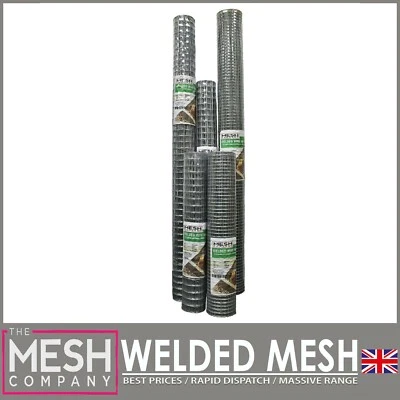 The Mesh Company Galvanised Welded Steel Mesh Roll | 1" & 1/2" Weld Mesh Rolls