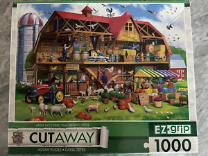 Masterpieces 1000 Piece Jigsaw Puzzle Family Barn Cutaway EZ grip Complete