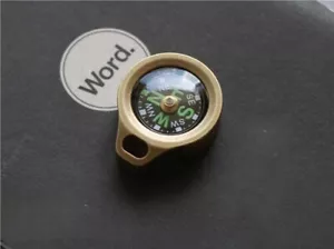 EDC Mini Brass Compass Pocket Survival Compass Keychain Necklace Pendant Outdoor - Picture 1 of 5