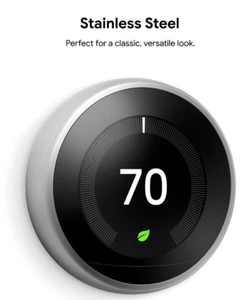Google Nest Learning Thermostat BREW NEW IN BOX (3rd Gen Polished Steel) - Picture 1 of 4