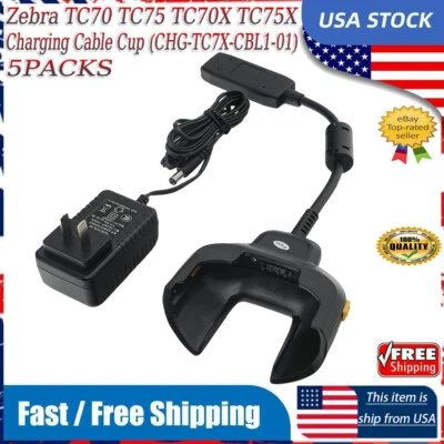 5PCS Charging Cable Cup For Zebra TC70 TC75 TC70X TC75X (CHG-TC7X-CBL1-01) US - Image 1 of 4